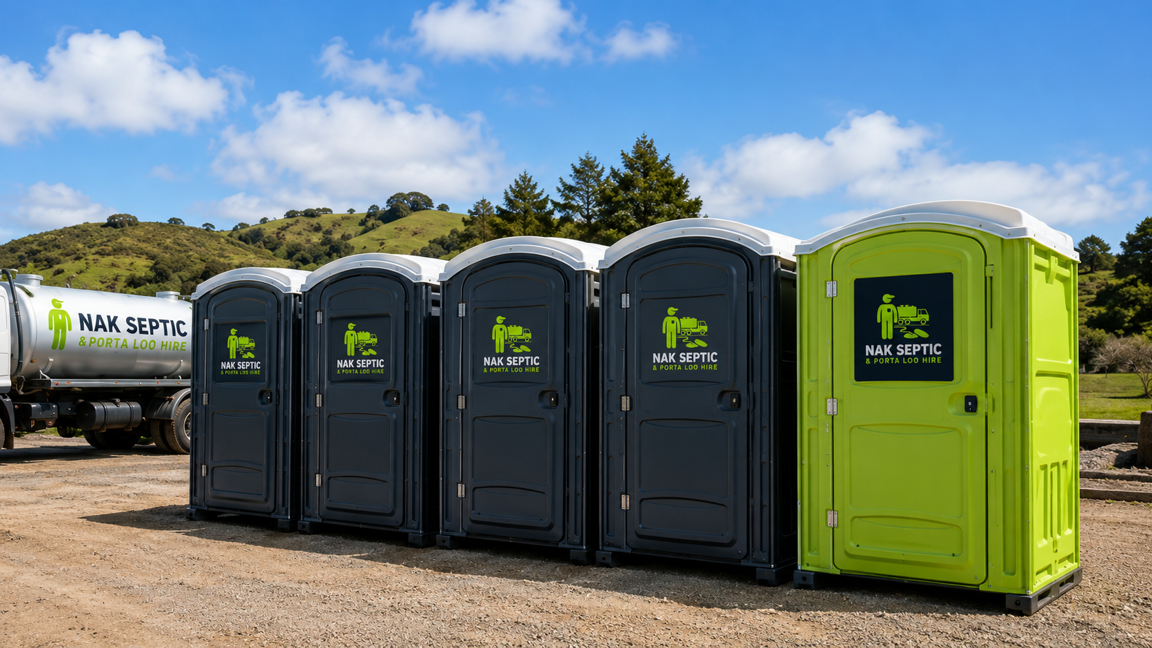 NAK Septic portable toilets ready for hire